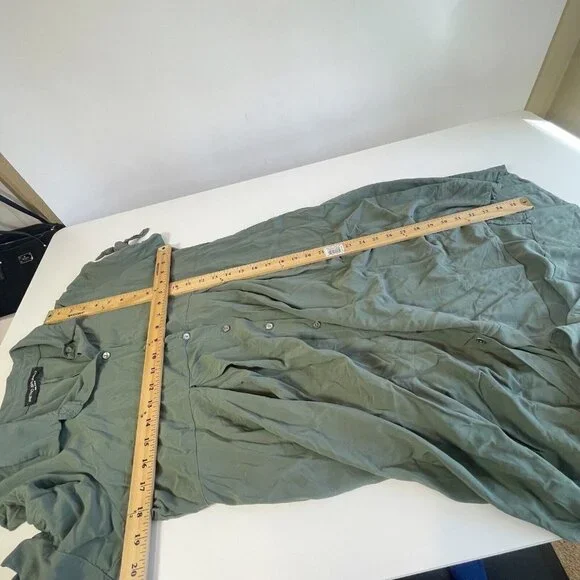 Pietro Brunelli Milano Button Down Maternity Dress Green XS Short Tie Sleeve - Picture 9 of 10